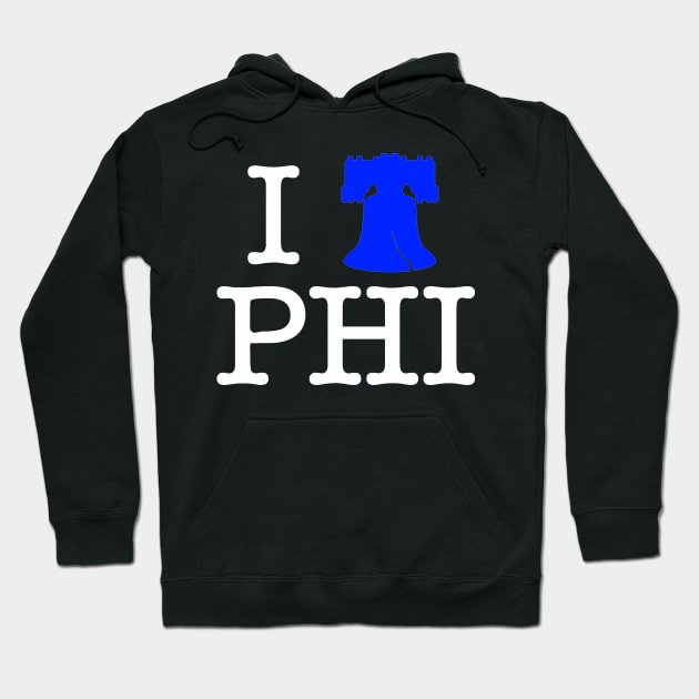 I Liberty Bell Philadelphia T-Shirt (White Lettering) Hoodie by KyleHarlow